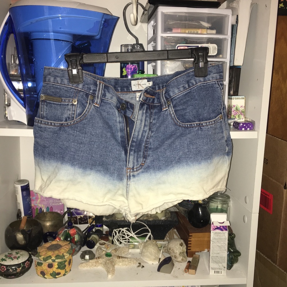 Calvin Klein Mid-High waisted jean shorts